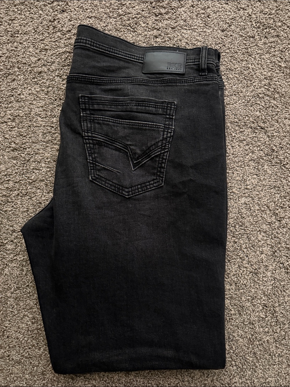 BKE Men's Black Slim Straight Jeans